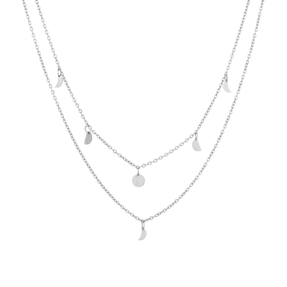 Rio Boho Layered Necklace - Silver