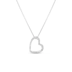 Roberto Coin Slanted Diamond Heart Necklace