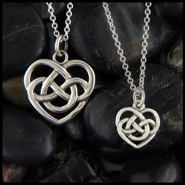 Robin's Heart Pendant in Silver