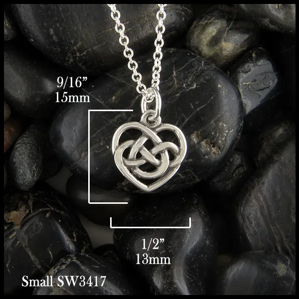Robin's Heart Pendant in Silver