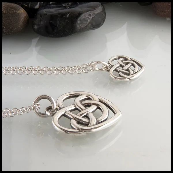 Robin's Heart Pendant in Silver