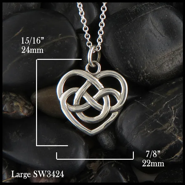 Robin's Heart Pendant in Silver