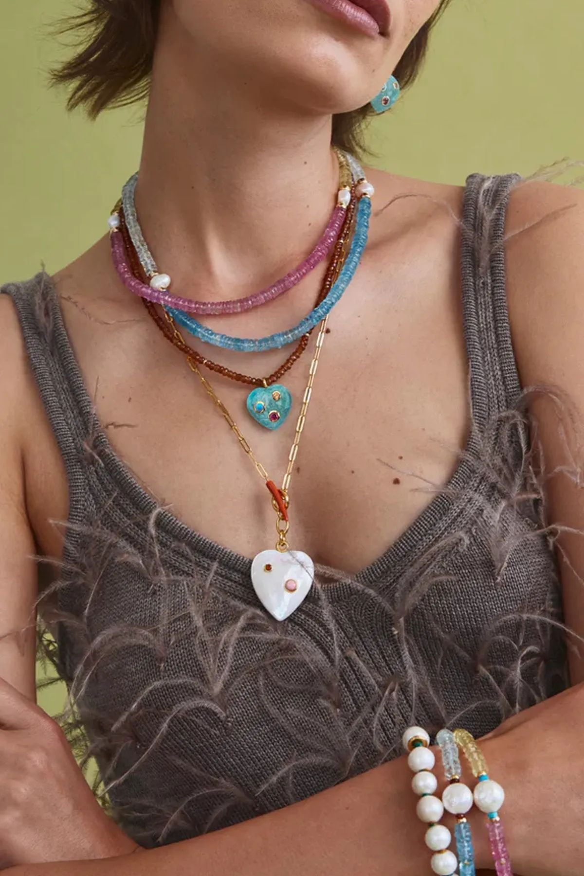 Rock Candy Necklace in Pink Lemonade