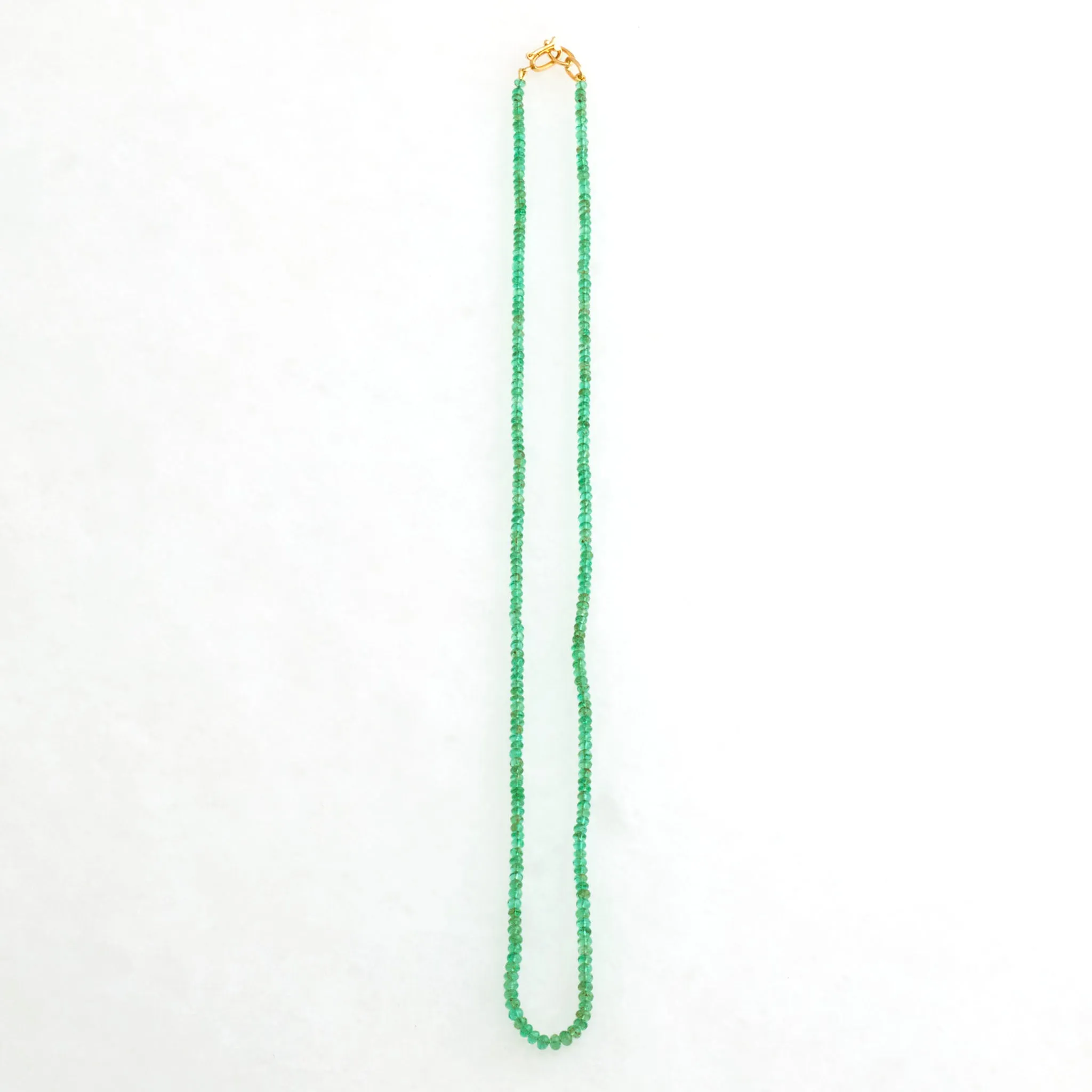 Rondelle Emerald Necklace 18K Yellow Gold, 18"