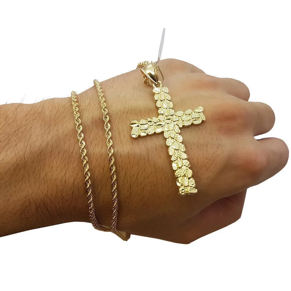 Rope Chain 2.5MM 10K With Cross OR 10K MNG-130
