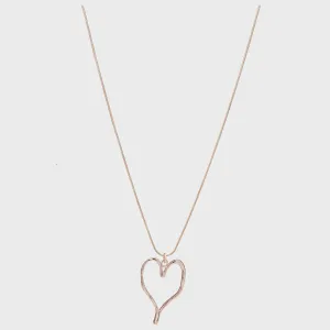 Rose Gold Loop Heart Necklace By D & X London