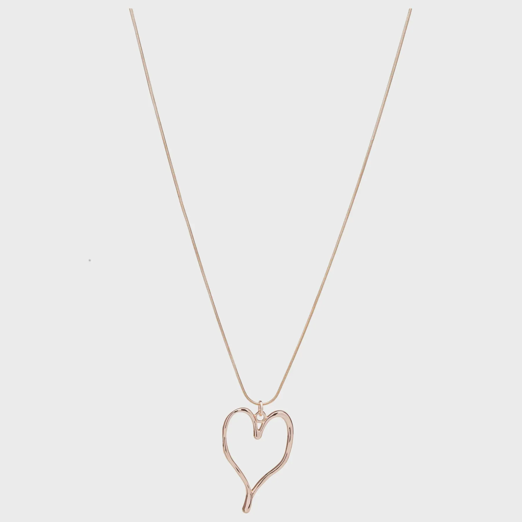 Rose Gold Loop Heart Necklace By D & X London