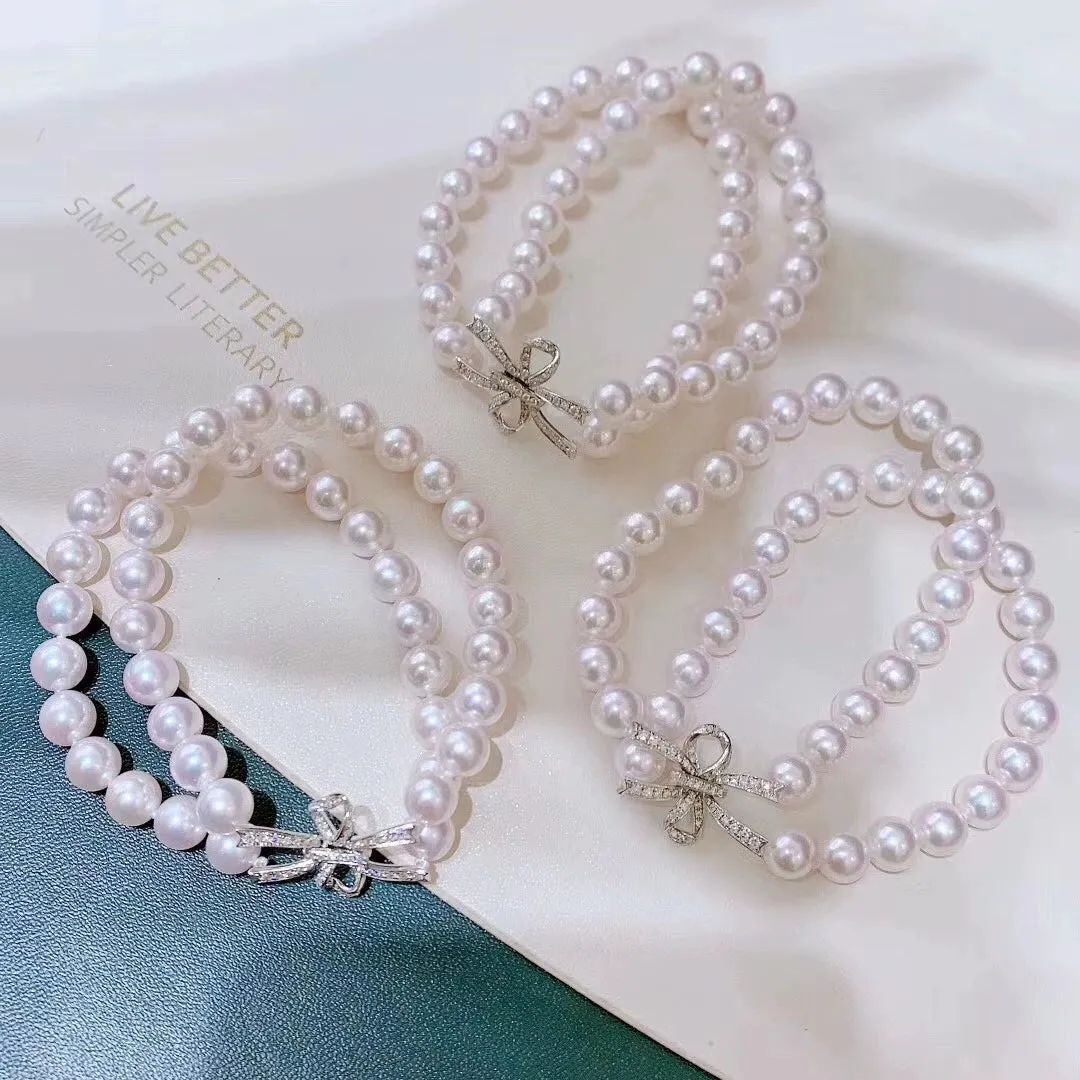 S925 Sterling Silver Bowtie Double Row Clasp