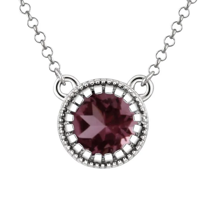 Sabel Collection Round Birthstone Pendant Necklace