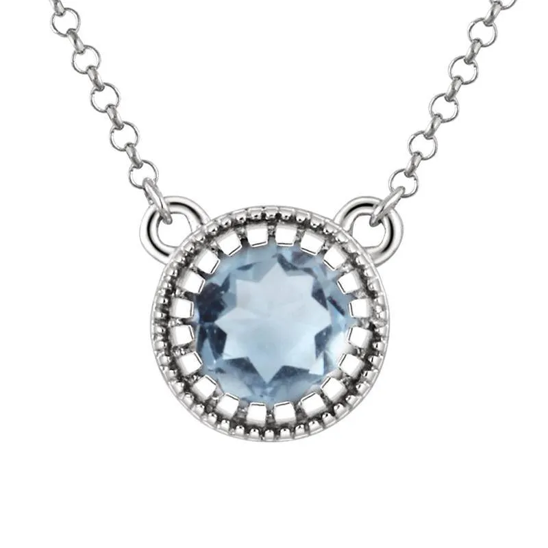 Sabel Collection Round Birthstone Pendant Necklace