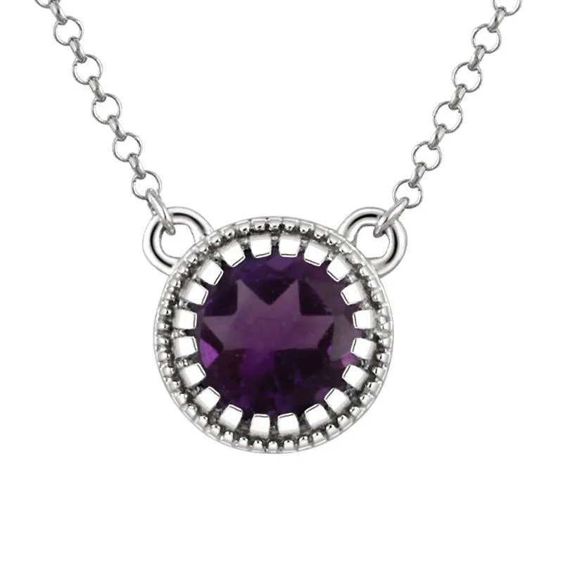 Sabel Collection Round Birthstone Pendant Necklace