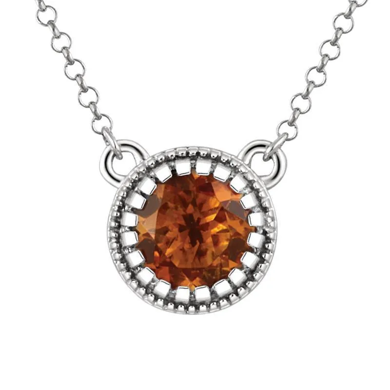 Sabel Collection Round Birthstone Pendant Necklace