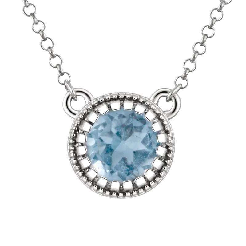 Sabel Collection Round Birthstone Pendant Necklace