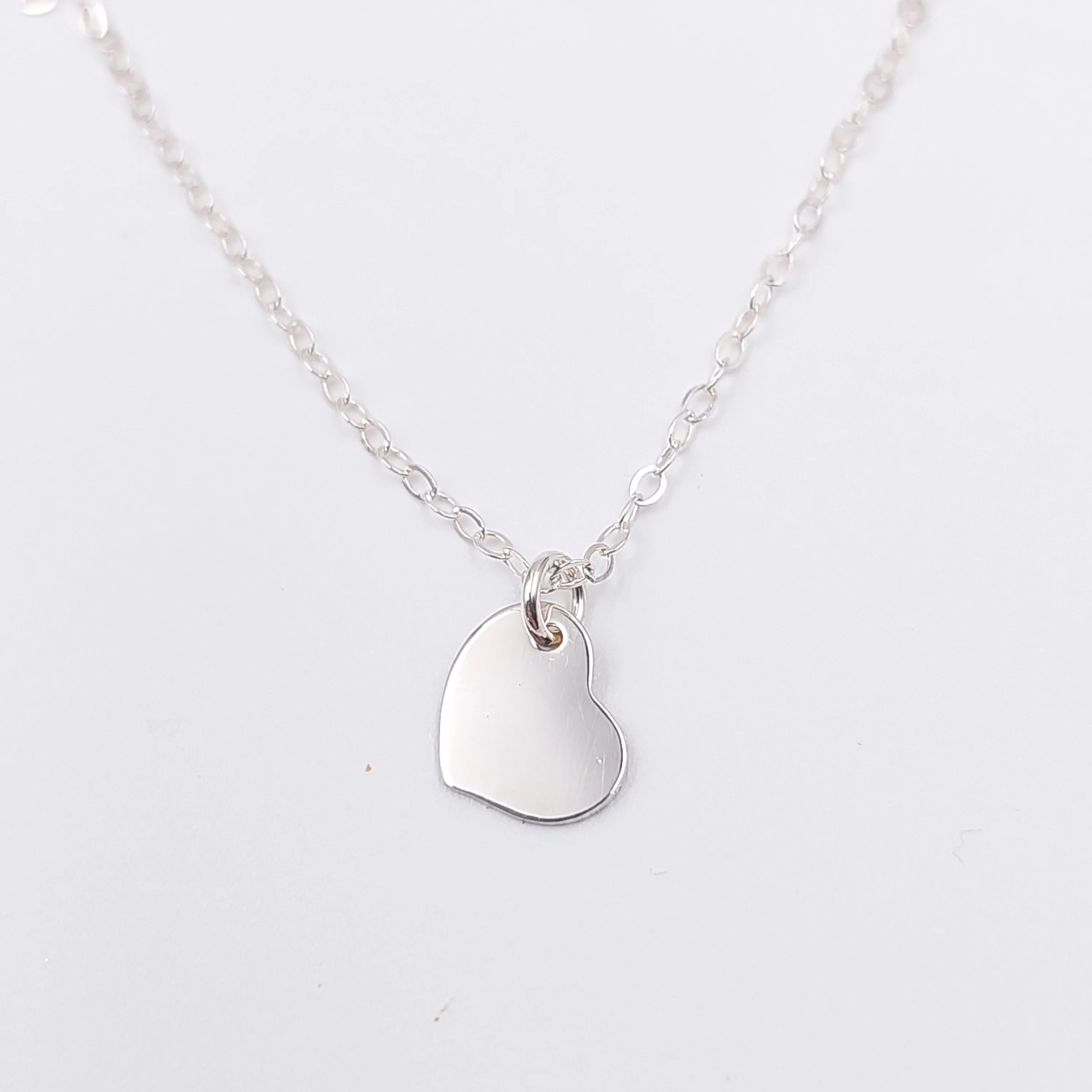Sample Sterling Silver Heart Disc Necklace