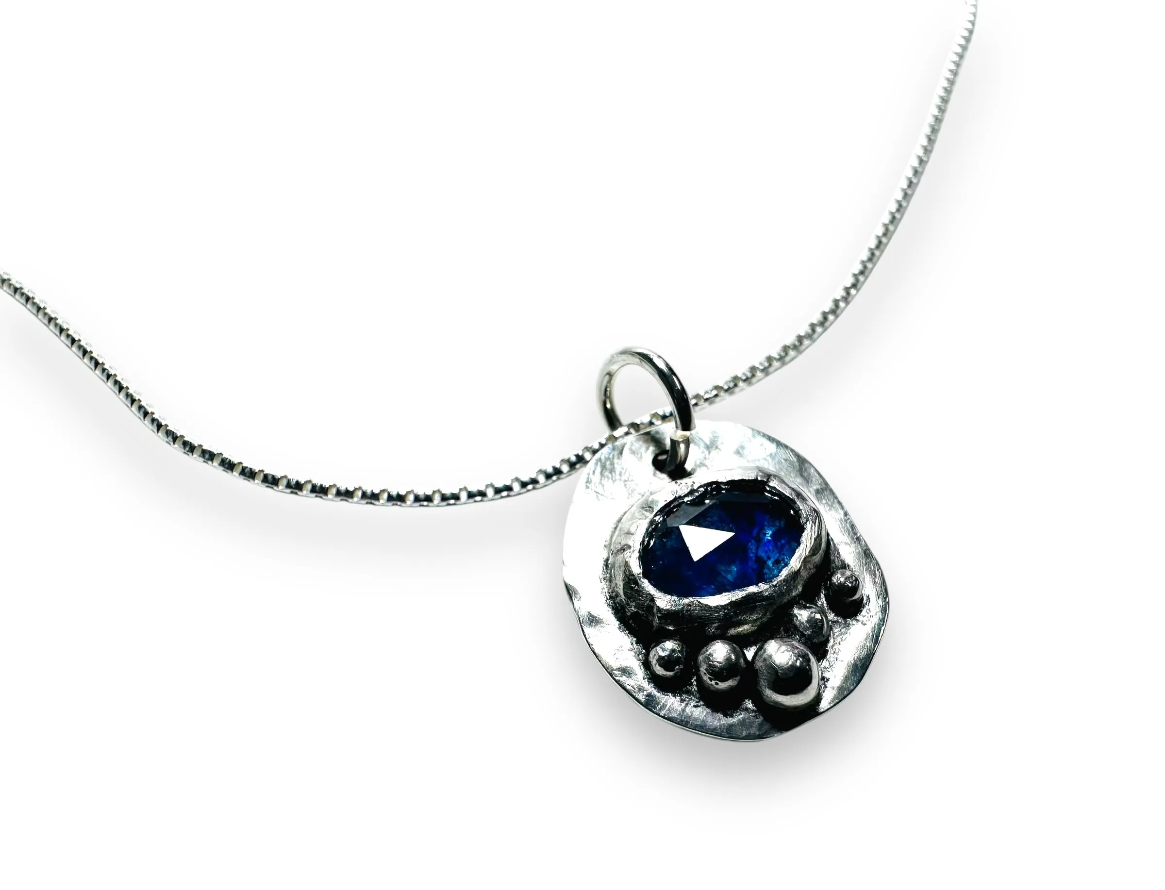 Sapphire Sterling Necklace, September Birthstone Necklace
