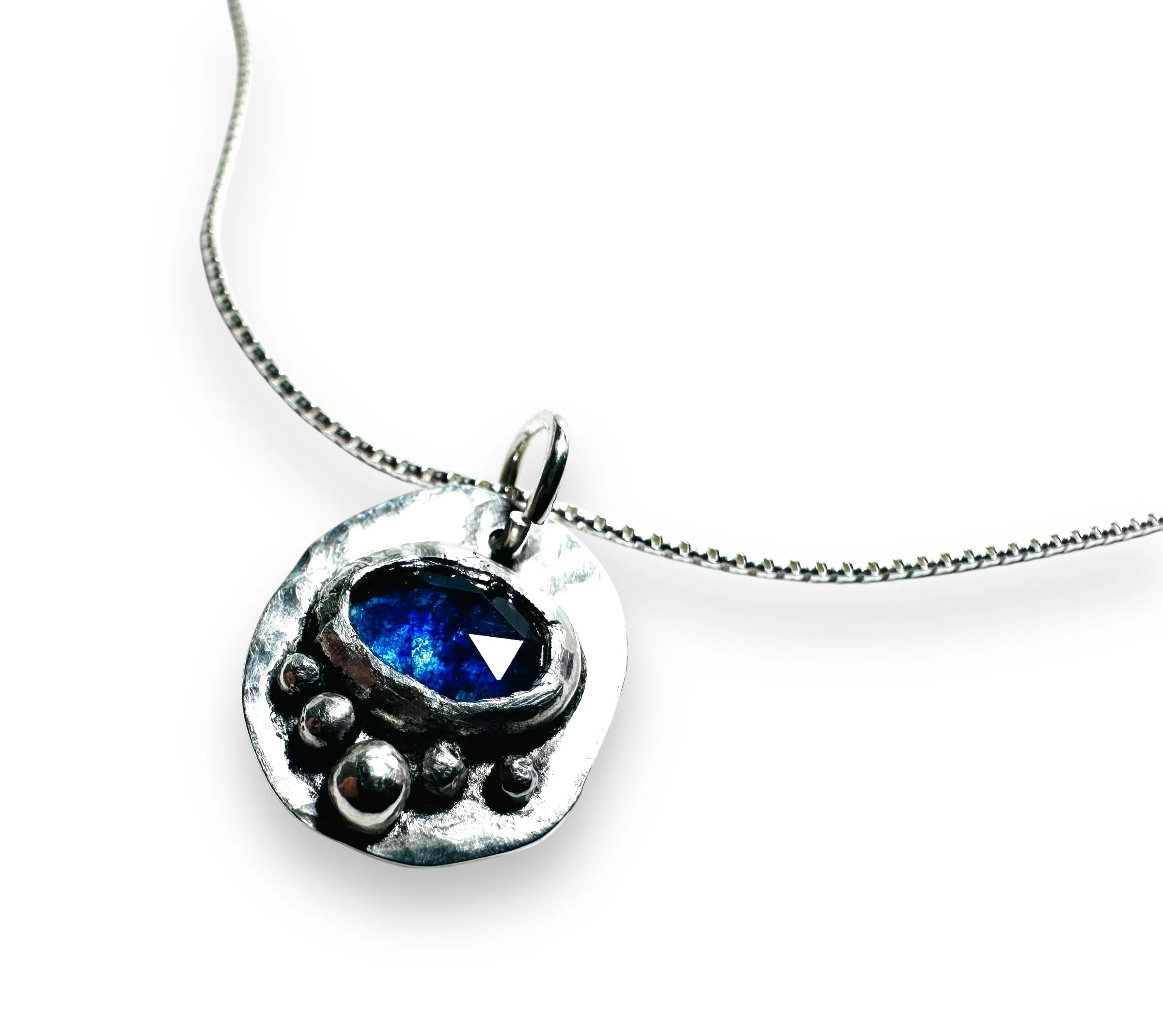 Sapphire Sterling Necklace, September Birthstone Necklace