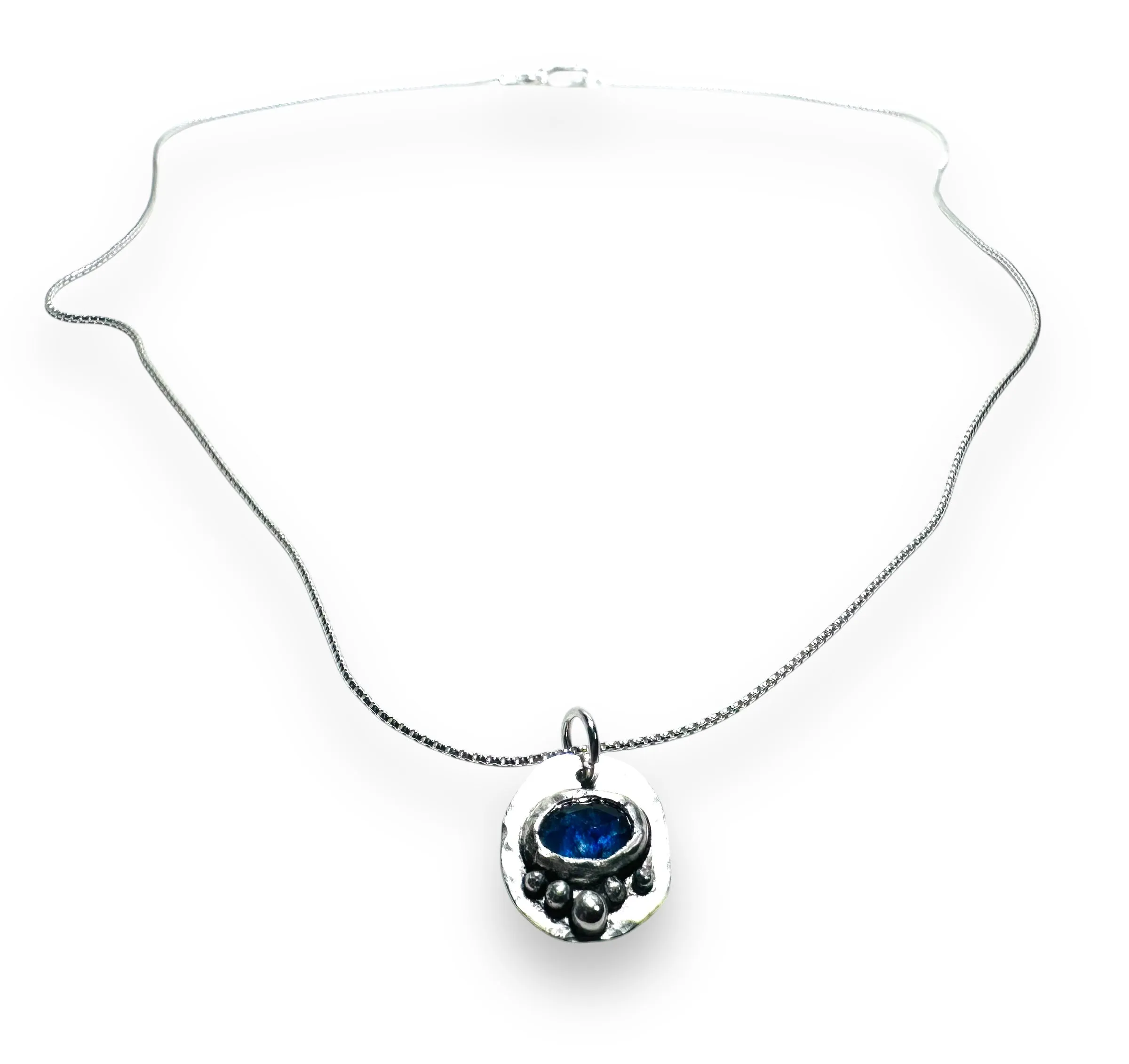 Sapphire Sterling Necklace, September Birthstone Necklace