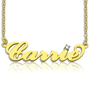 Script Birthstone Name Necklace