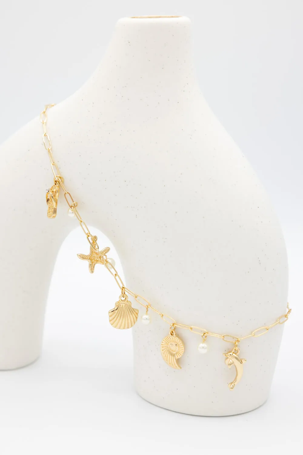 Sea Life Necklace in Gold | JNC407GDCRM