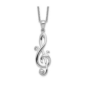 Sentimental Expressions Sterling Silver Rhodium Plated Love Note Necklace