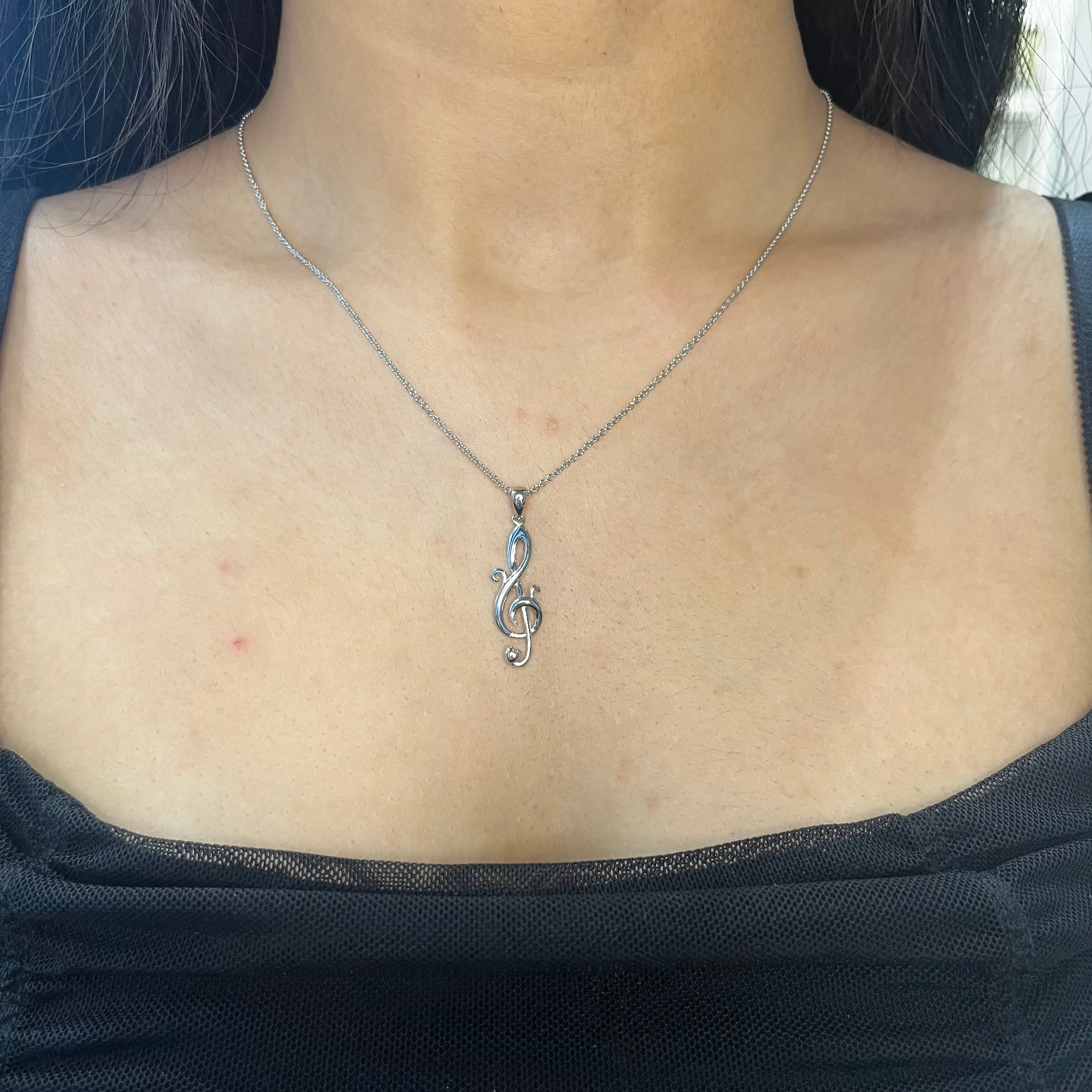 Sentimental Expressions Sterling Silver Rhodium Plated Love Note Necklace