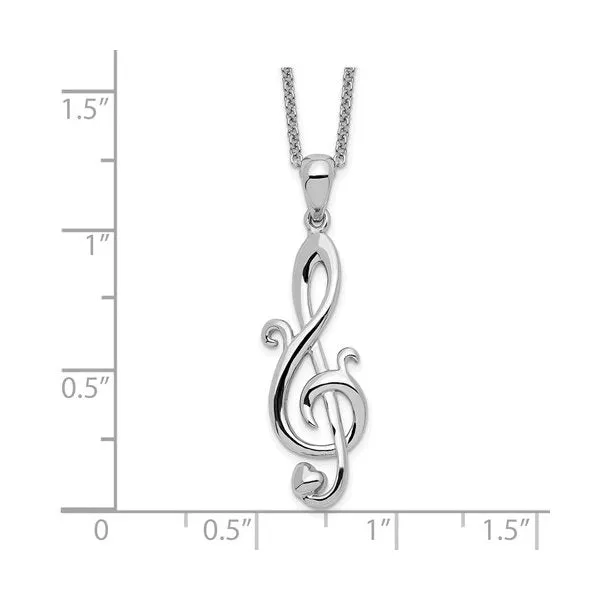 Sentimental Expressions Sterling Silver Rhodium Plated Love Note Necklace