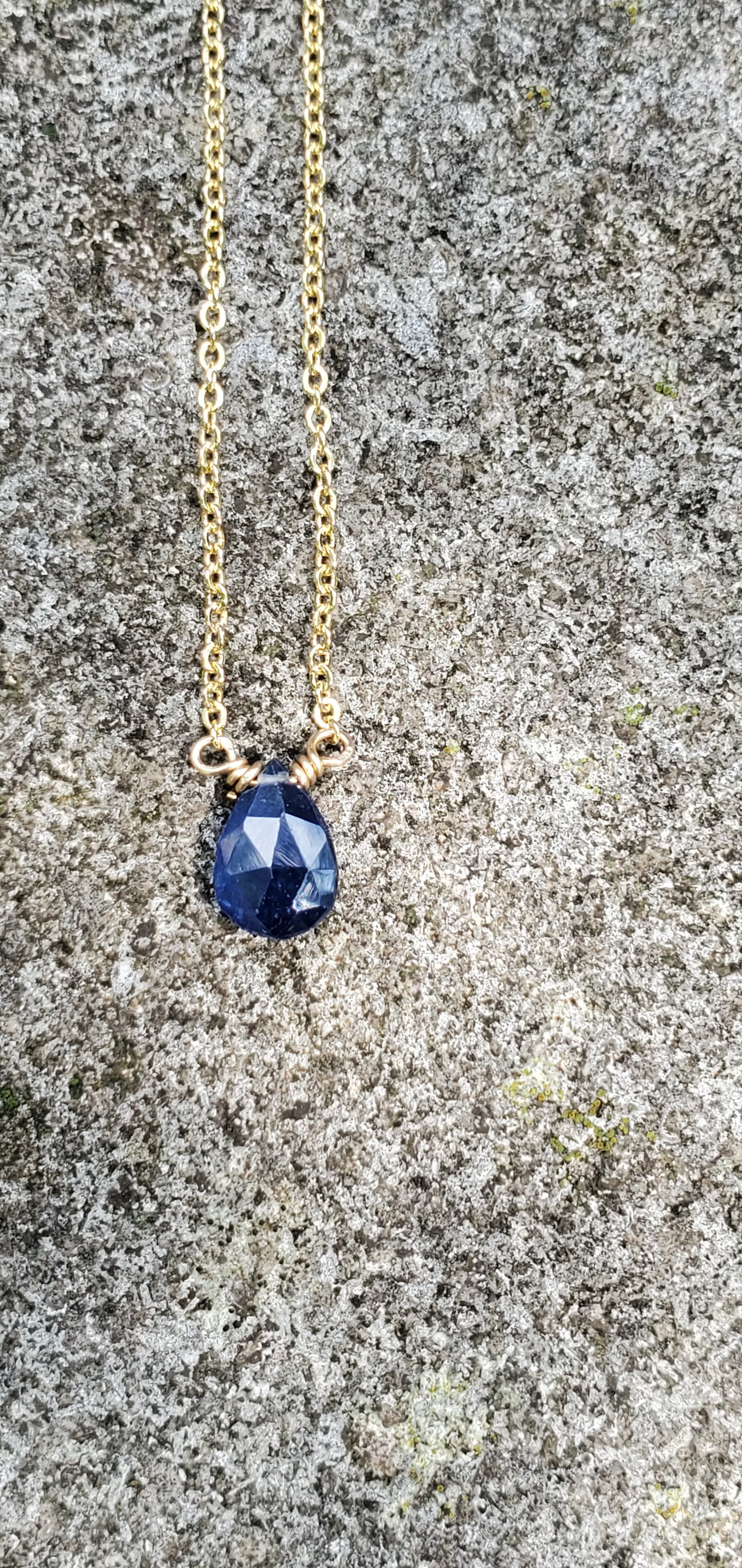 September Birthstone Gold-Filled Necklace (Sapphire)