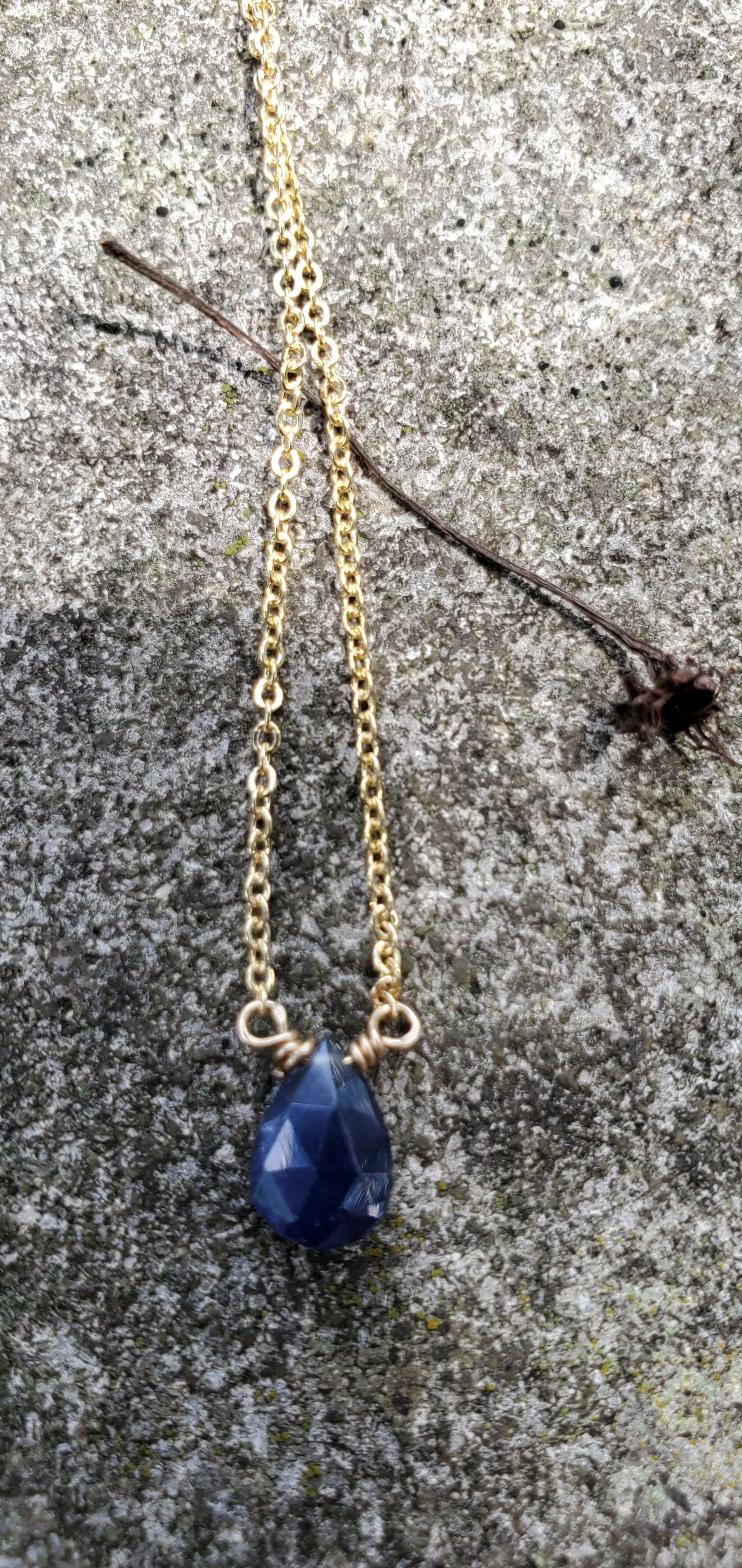 September Birthstone Gold-Filled Necklace (Sapphire)