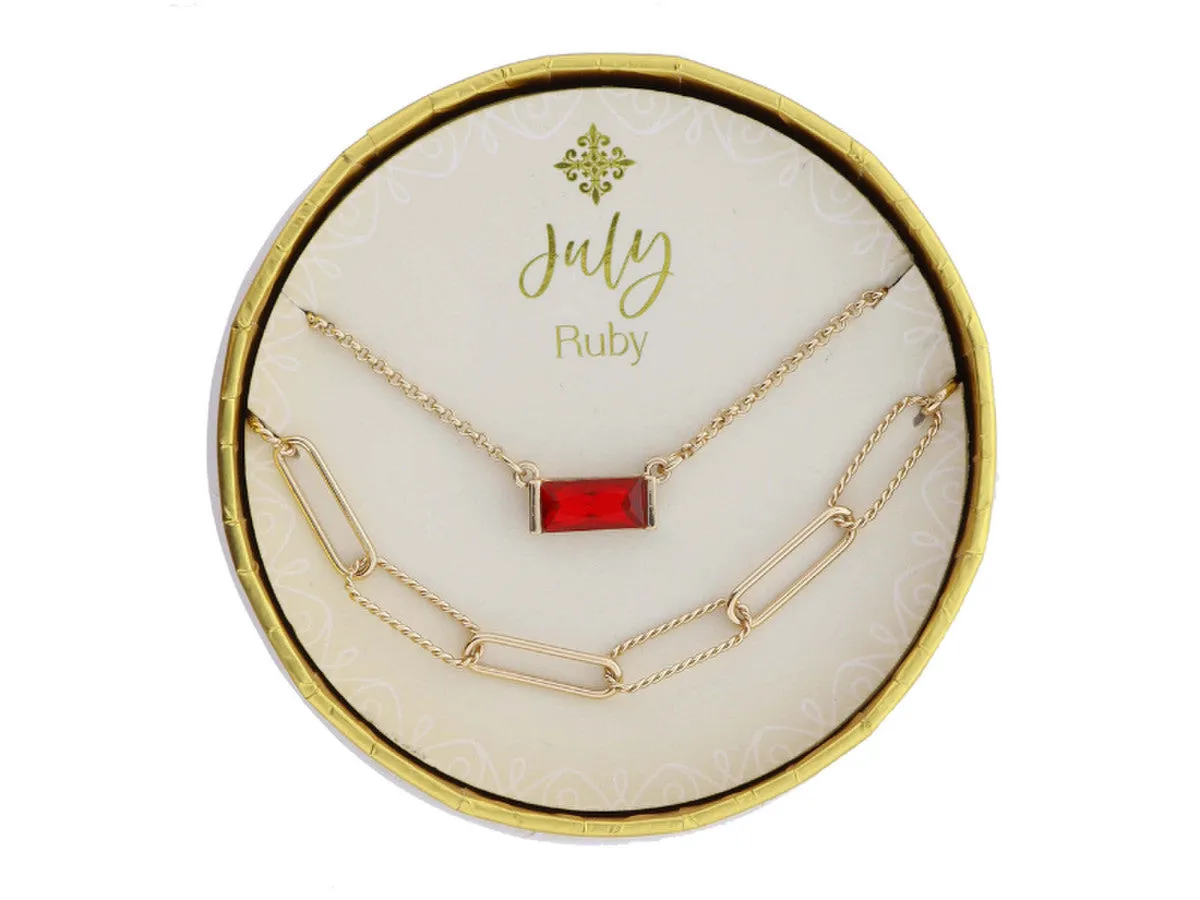 Set of 2 Necklaces Birthstone