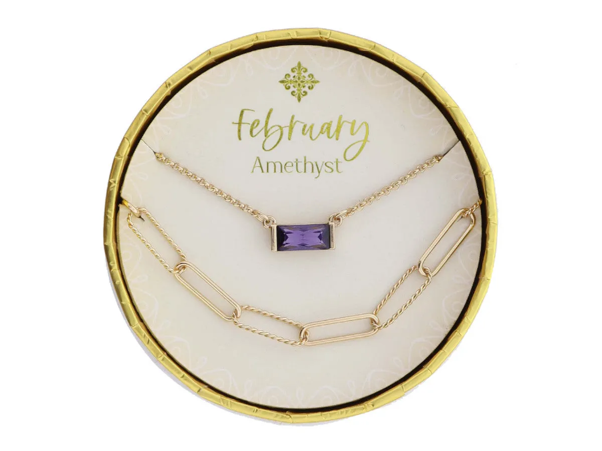 Set of 2 Necklaces Birthstone