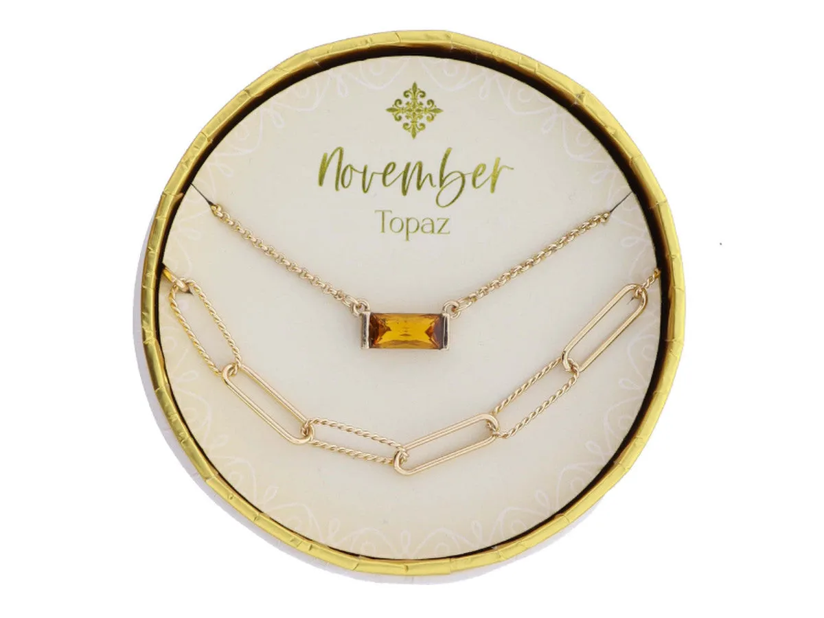 Set of 2 Necklaces Birthstone