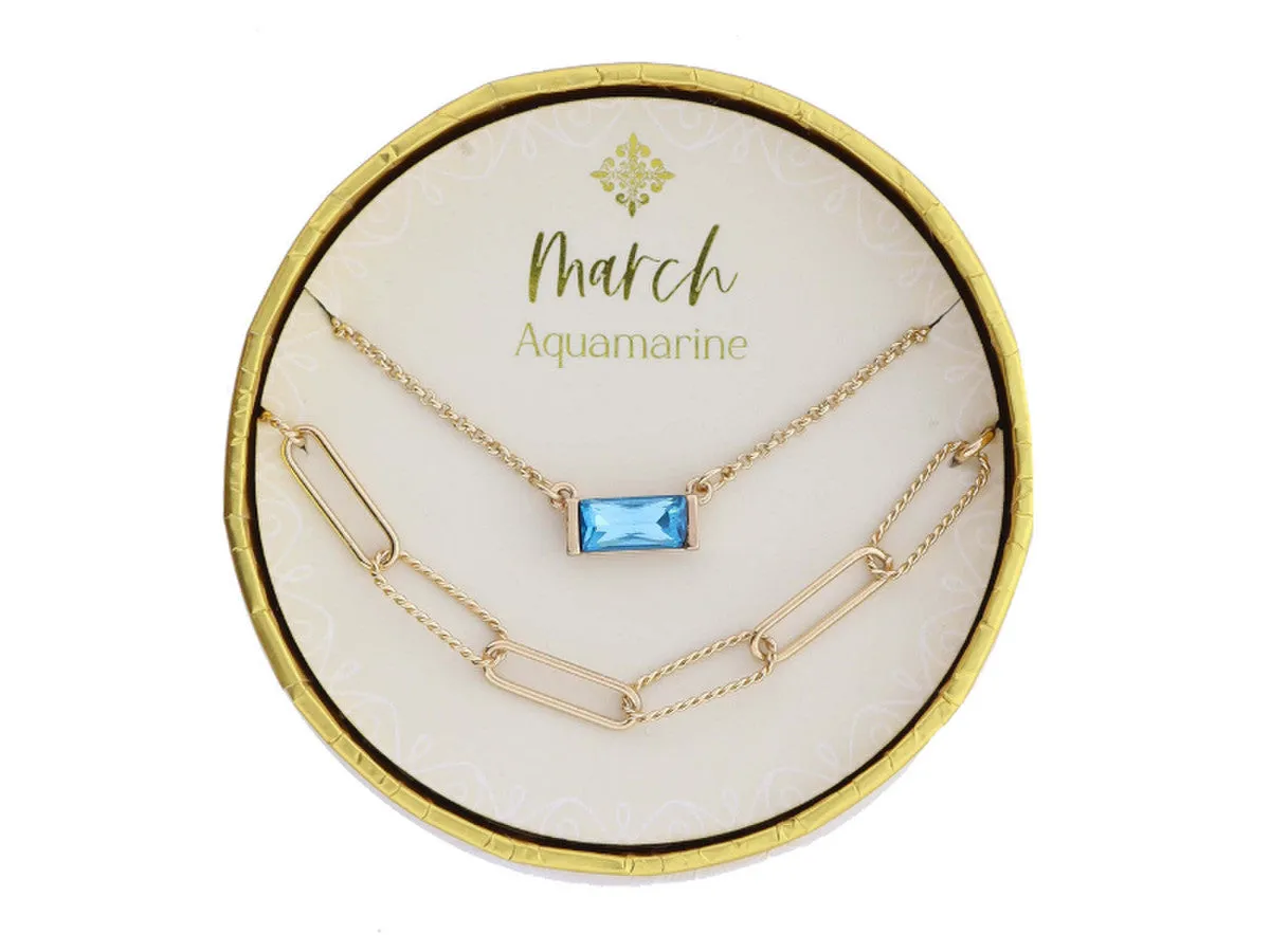 Set of 2 Necklaces Birthstone