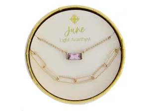 Set of 2 Necklaces Birthstone