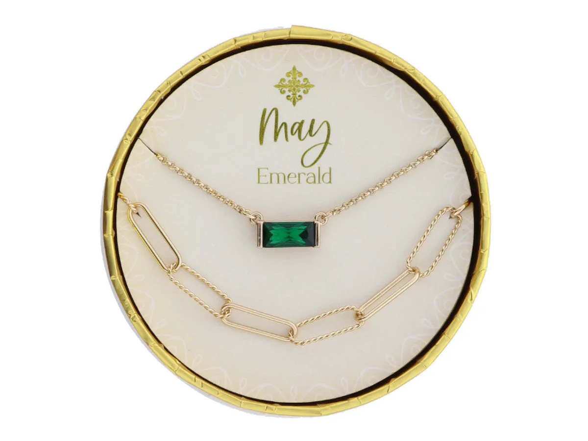 Set of 2 Necklaces Birthstone