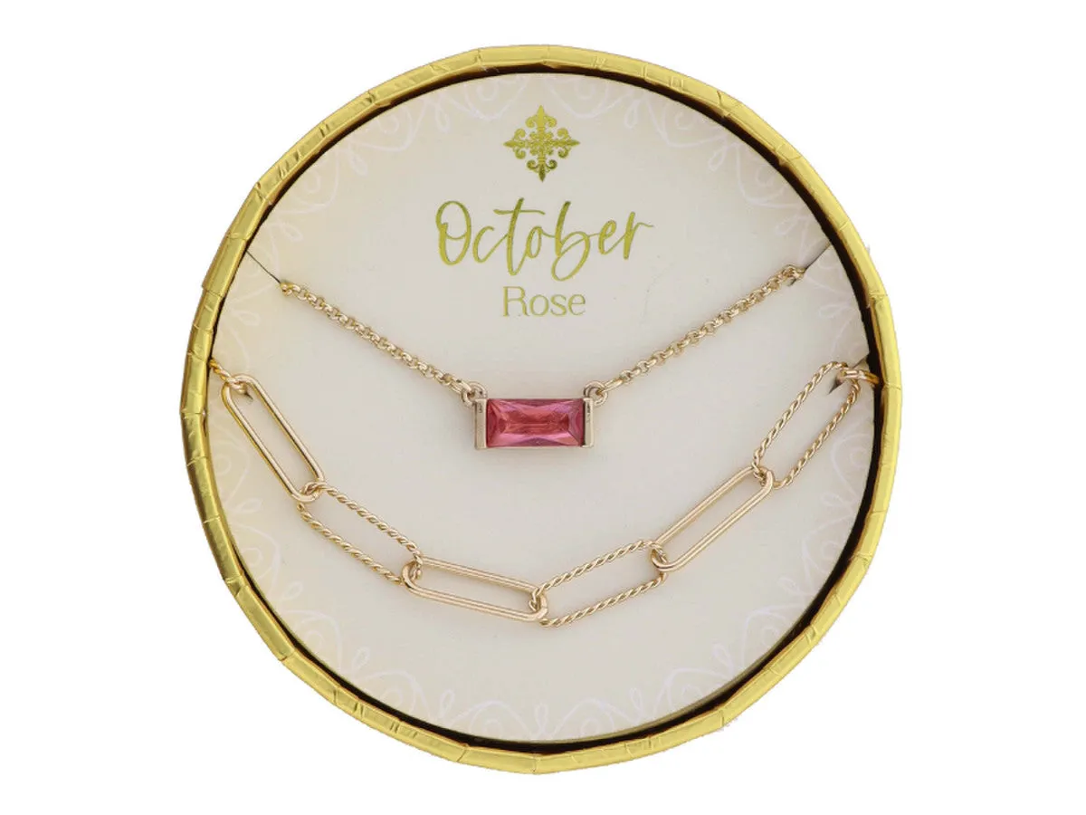 Set of 2 Necklaces Birthstone