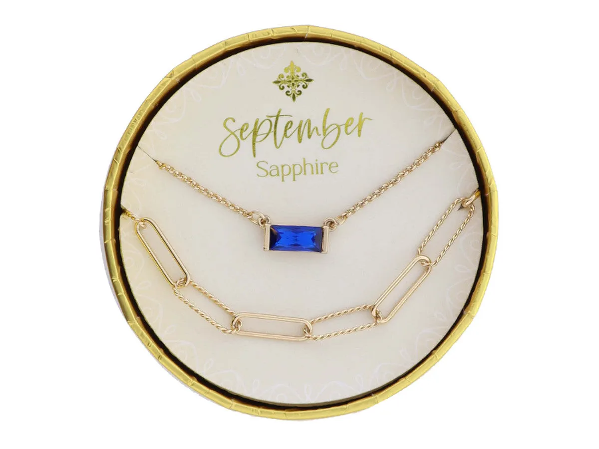 Set of 2 Necklaces Birthstone