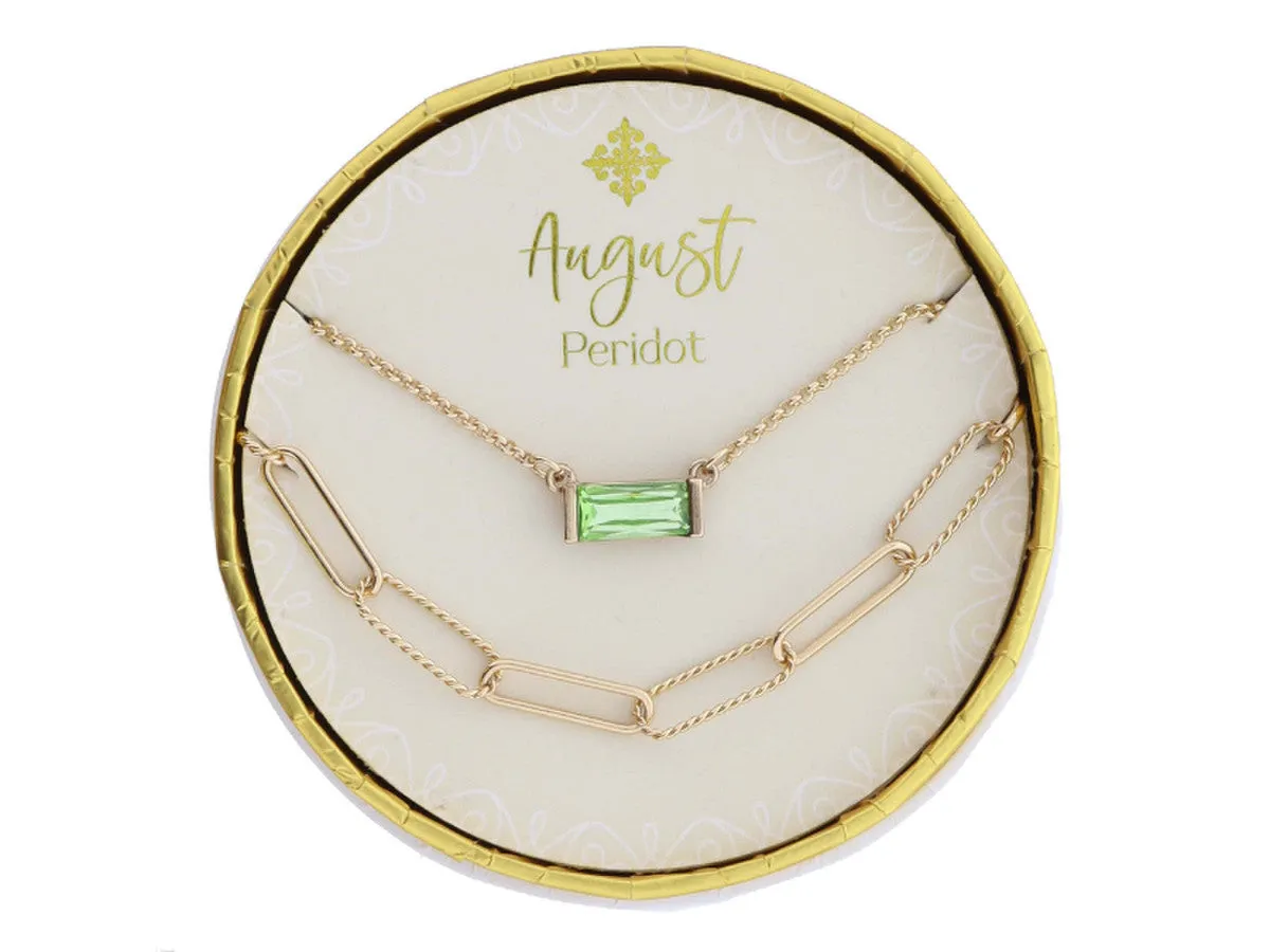 Set of 2 Necklaces Birthstone