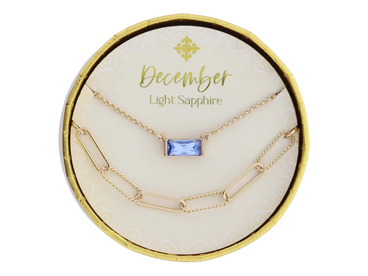 Set of 2 Necklaces Birthstone