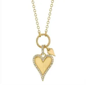Shy Creation 14K Yellow Gold Toggle Hearts Necklace