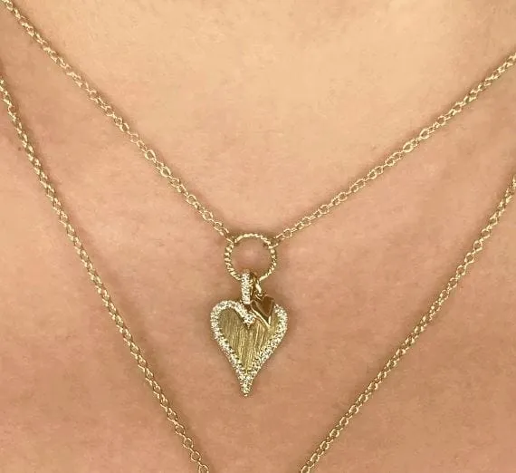 Shy Creation 14K Yellow Gold Toggle Hearts Necklace