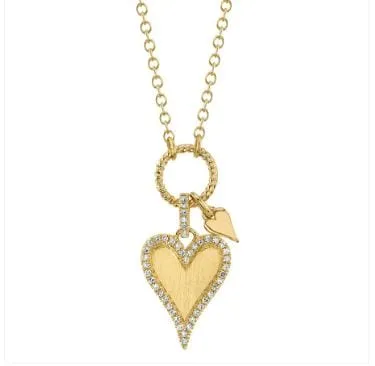 Shy Creation 14K Yellow Gold Toggle Hearts Necklace