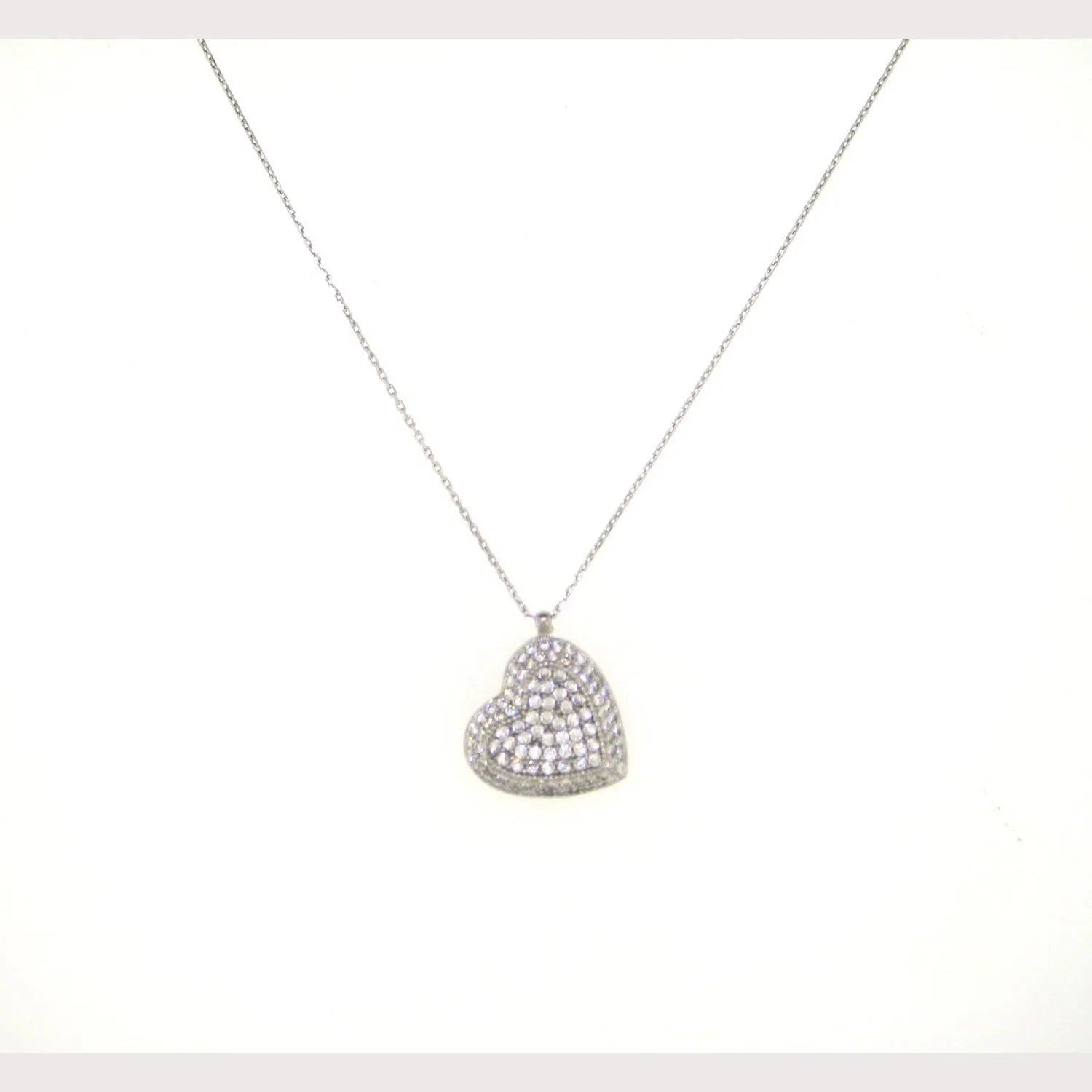 Sideway Pave Heart Necklace
