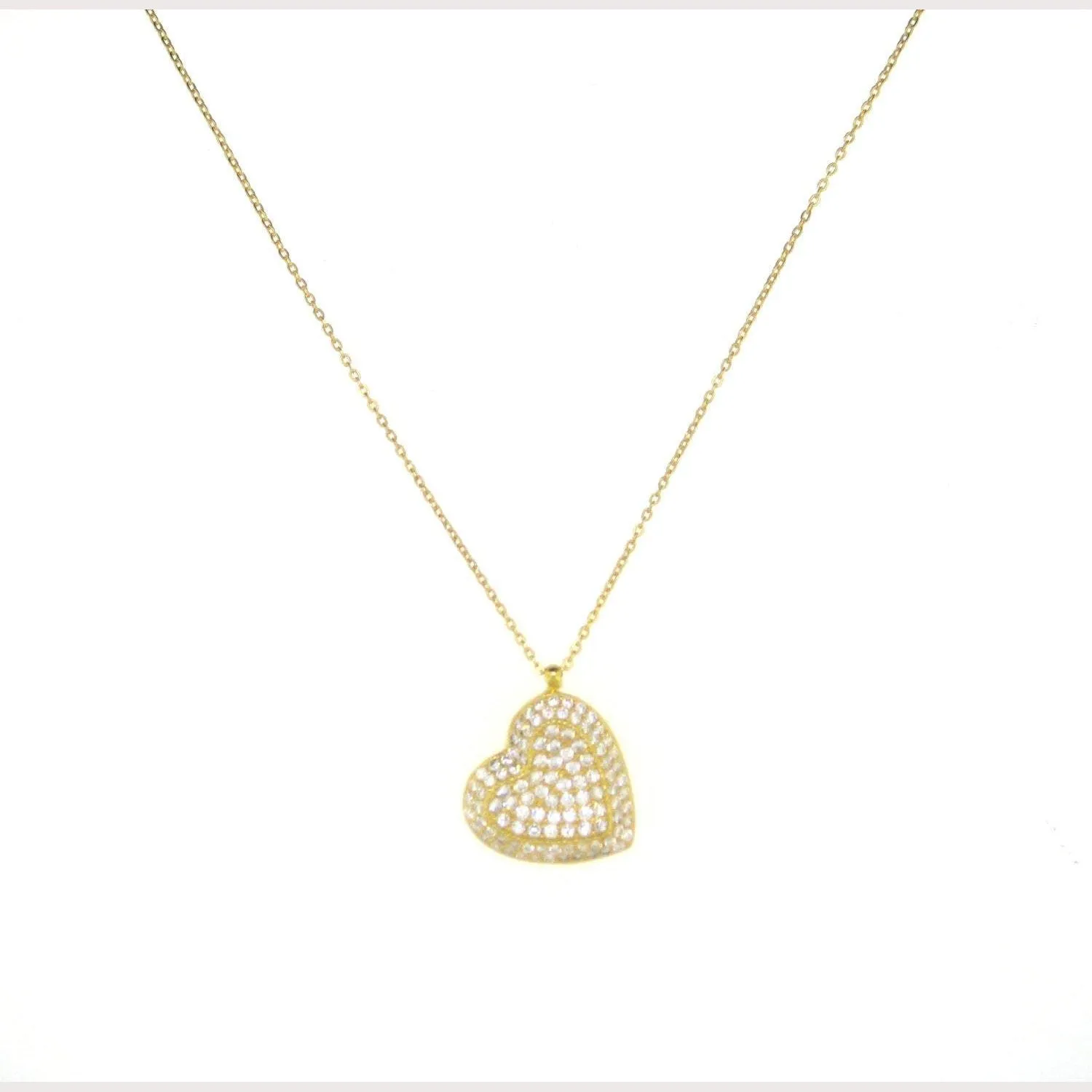 Sideway Pave Heart Necklace