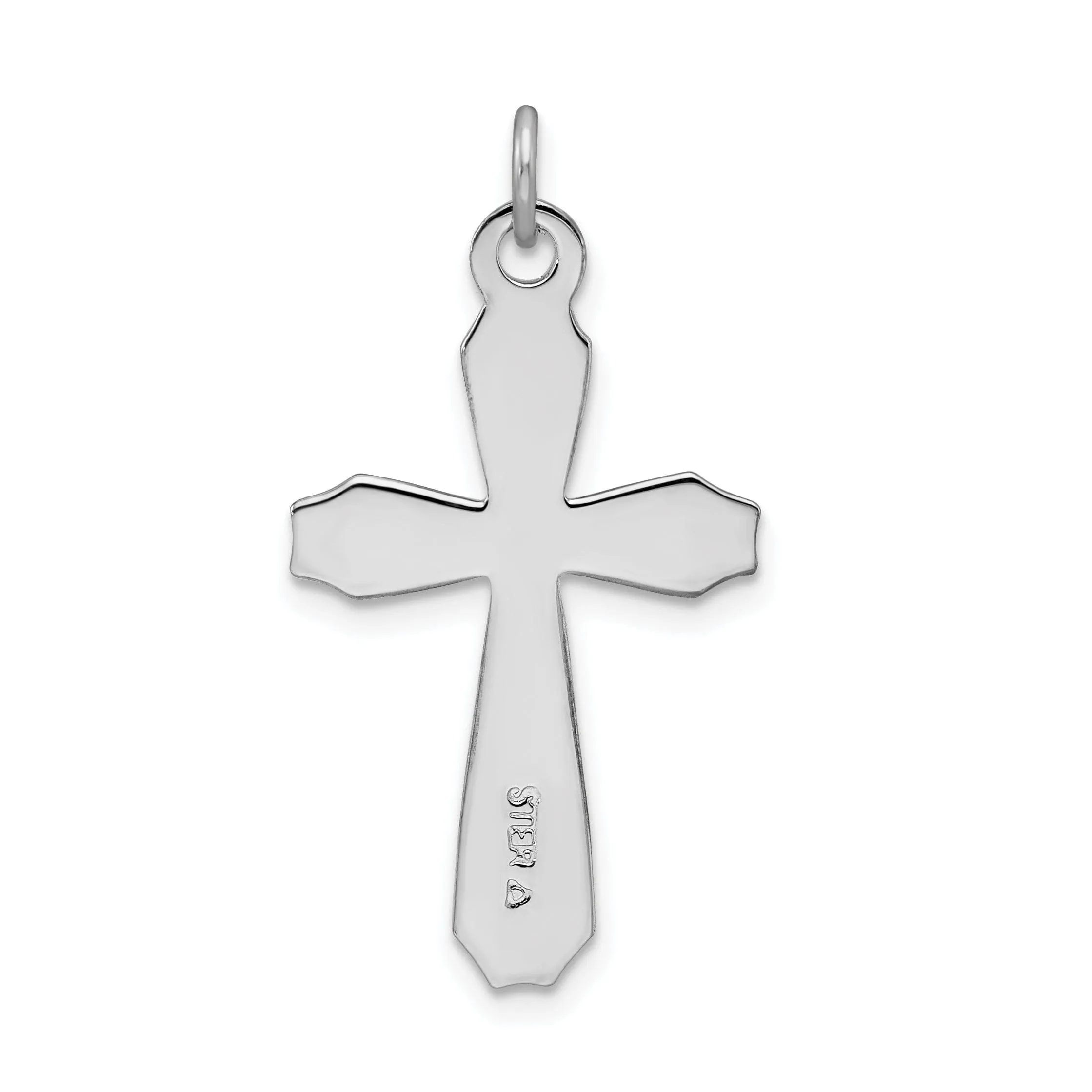Silver 18k Gold Plated Polished Cross Pendant