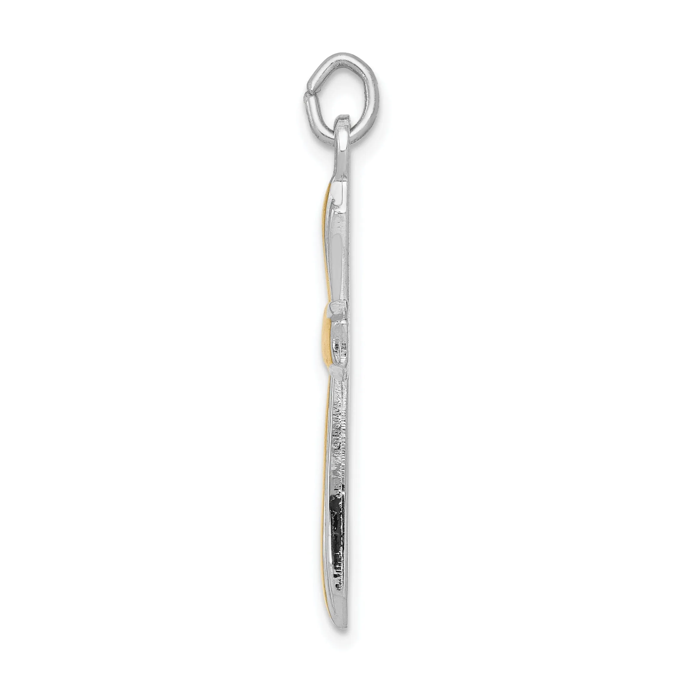 Silver 18k Gold Plated Polished Cross Pendant