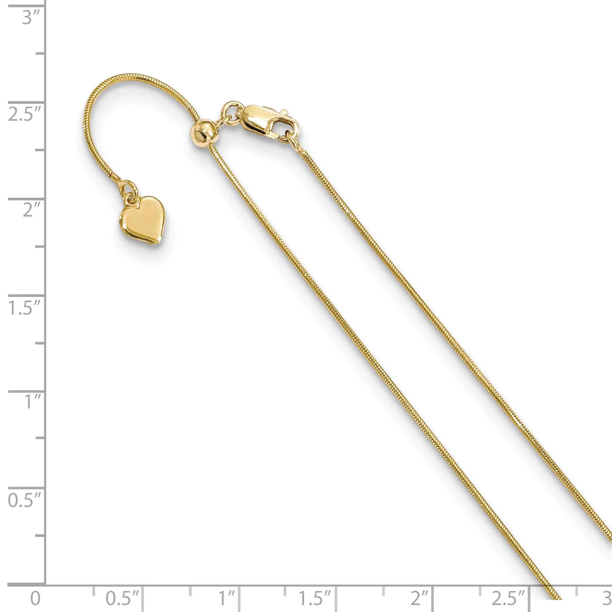 Silver .95 mm Gold Adjustable Snake Chain