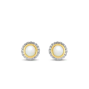 Silver & 18K Gold Prosecco Opal Stud Earrings