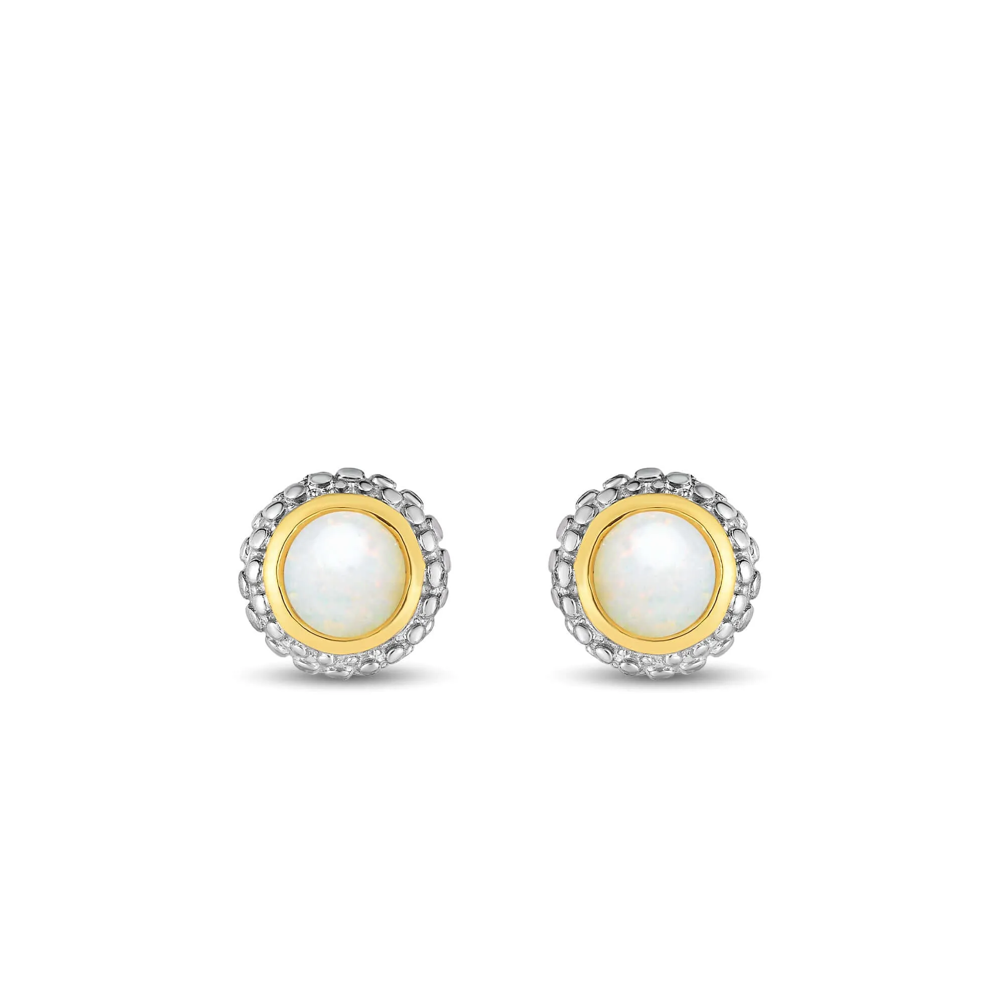 Silver & 18K Gold Prosecco Opal Stud Earrings