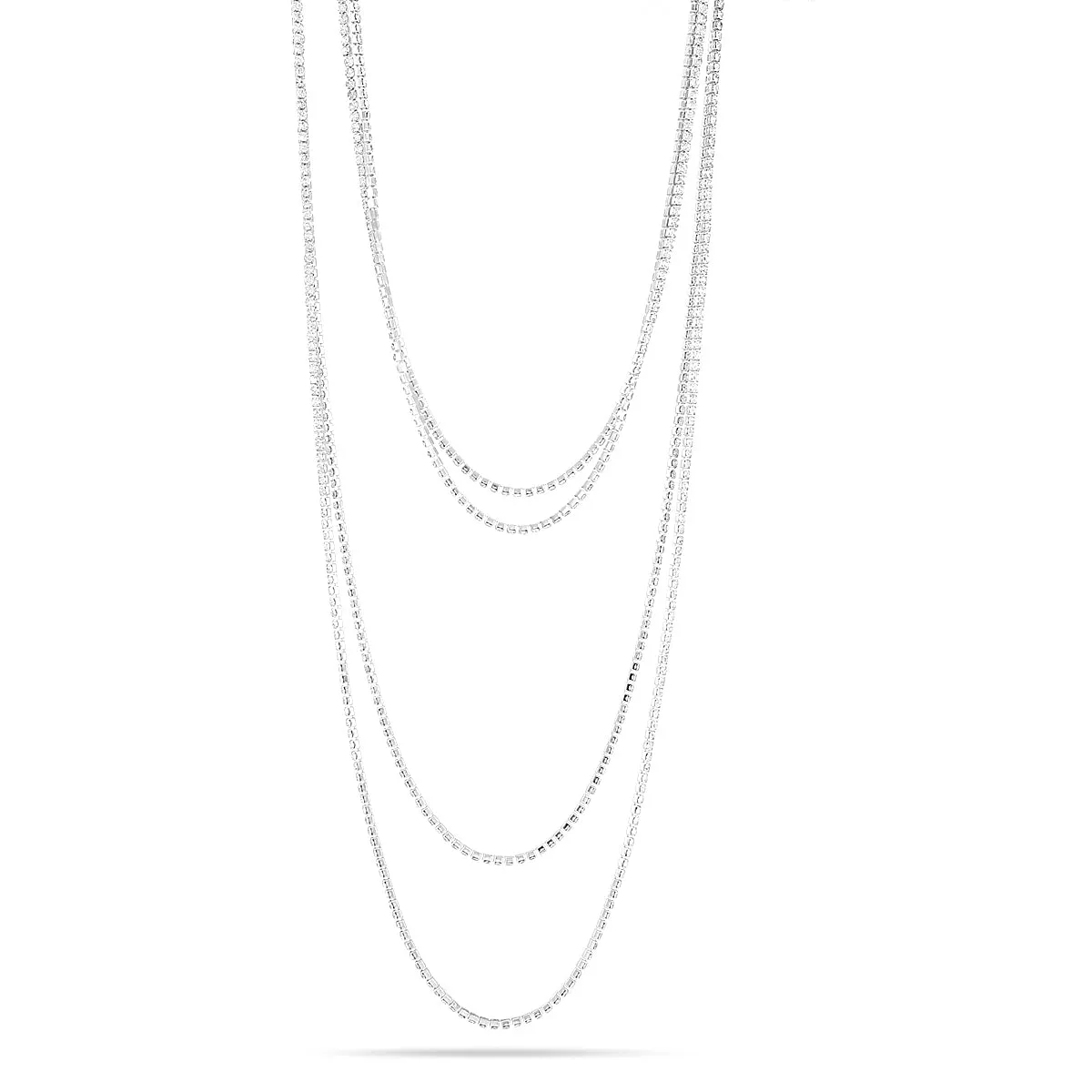 SILVER AND WHITE CRYSTAL NECKLACES #SWR-CP-1201SILCRY (MH1)