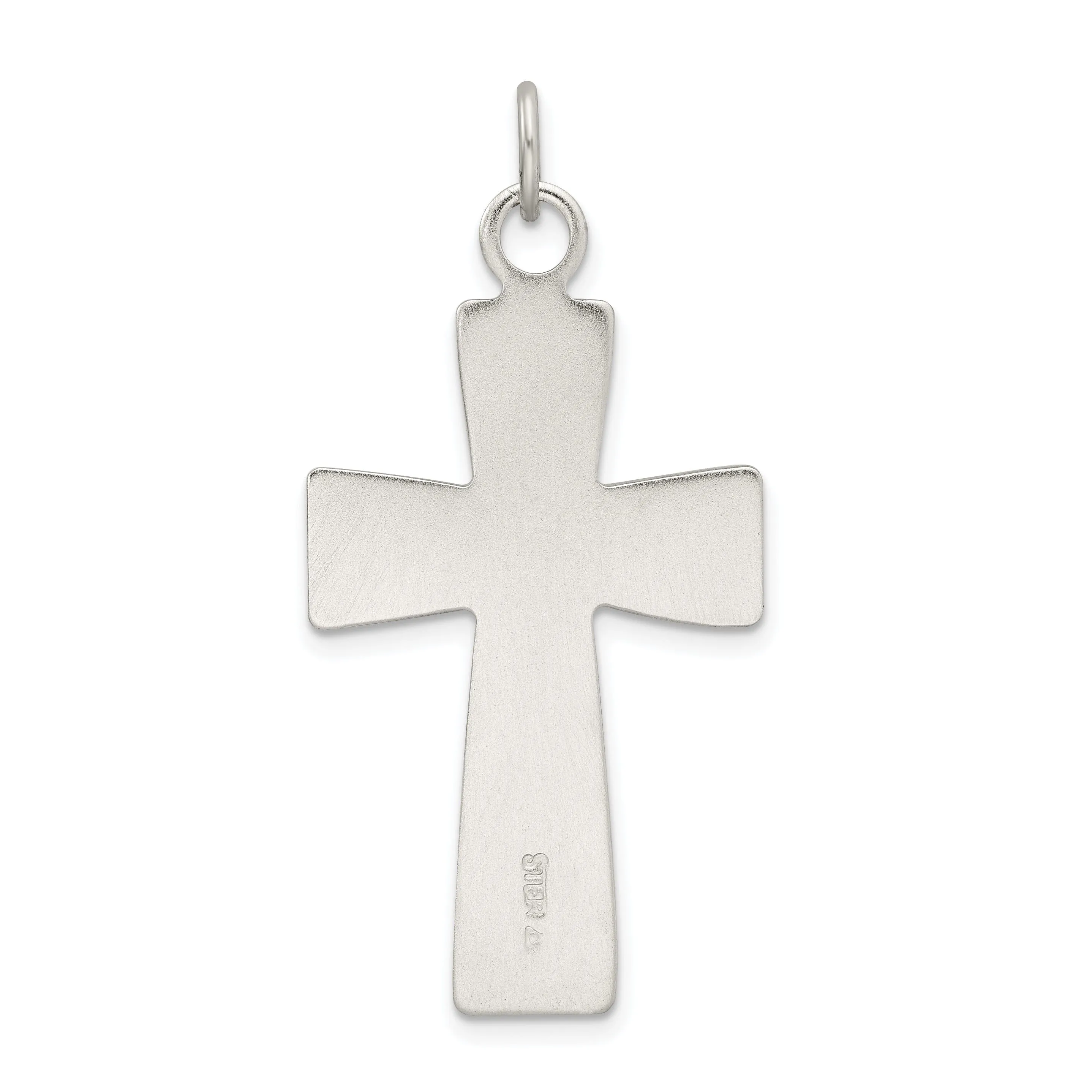 Silver Antique Satin Polish Latin Cross Pendant